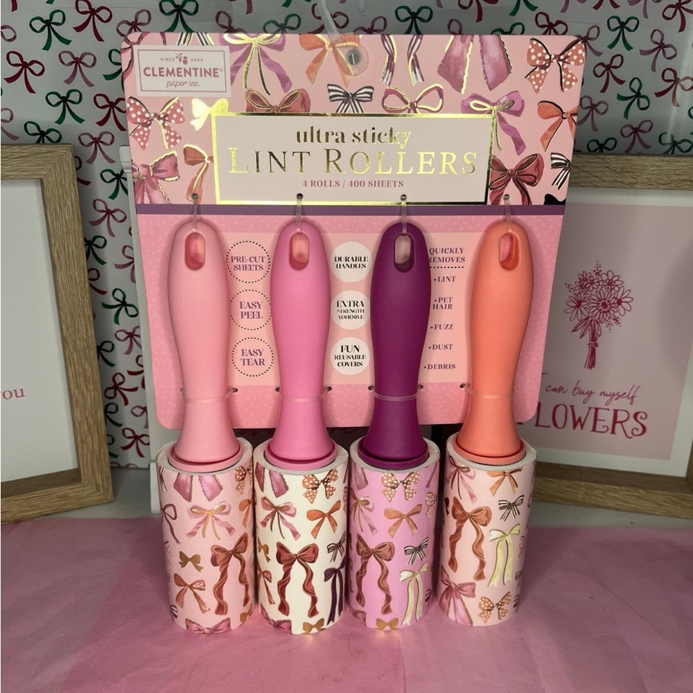 NEW Pink Bow Lint Rollers